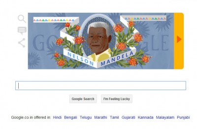 Google doodles on Mandela's birthday